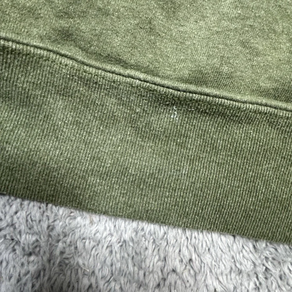 The North Face Hoodie Men's M Army Green w/ Orange Half Moon Logo Outdoor Hood